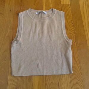 Zara Light Tan cropped top